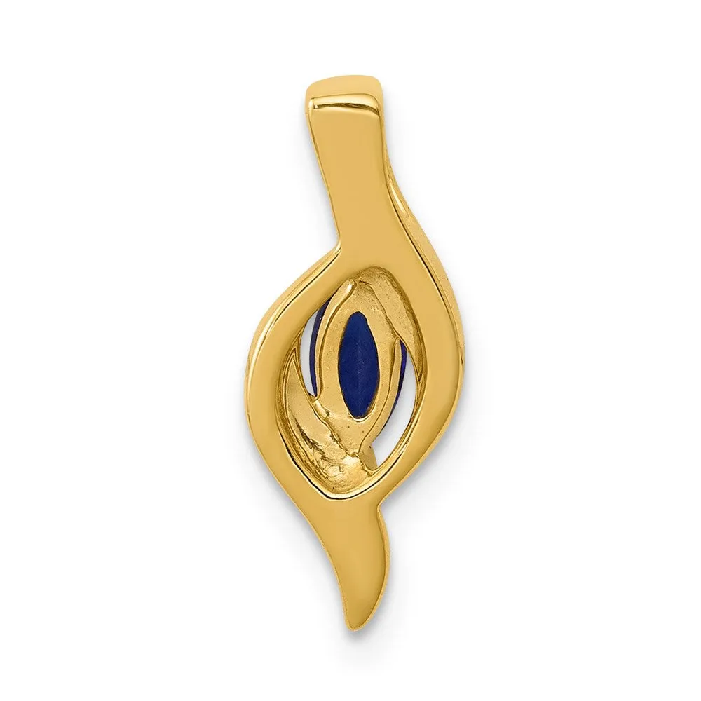 14k Diamond and Marquise .29 Sapphire Pendant
