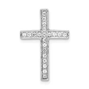 14k White Gold Diamond Cross Slide Pendant