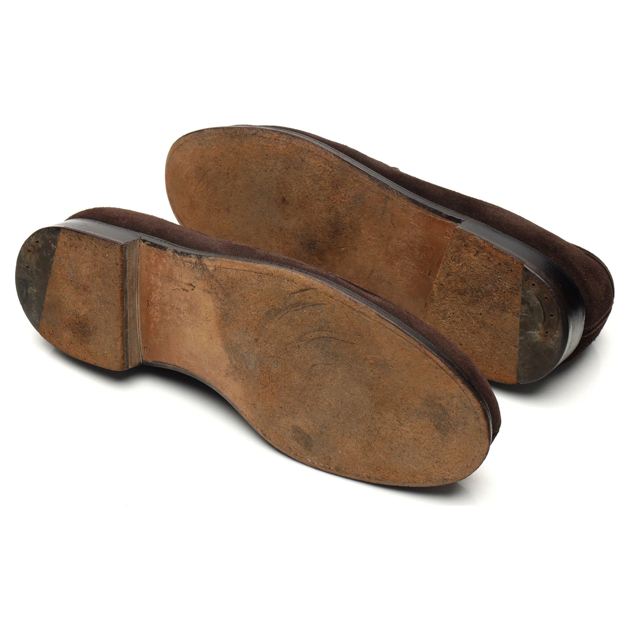 '180 Mocassin' Dark Brown Suede Loafers 9.5 E UK 10.5