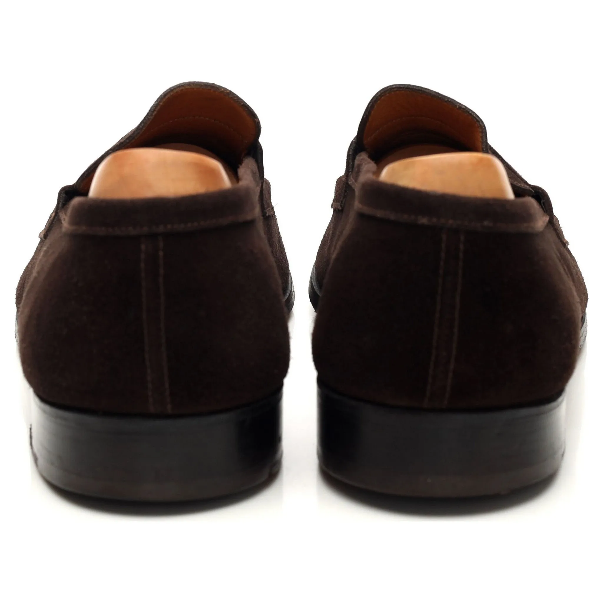 '180 Mocassin' Dark Brown Suede Loafers 9.5 E UK 10.5