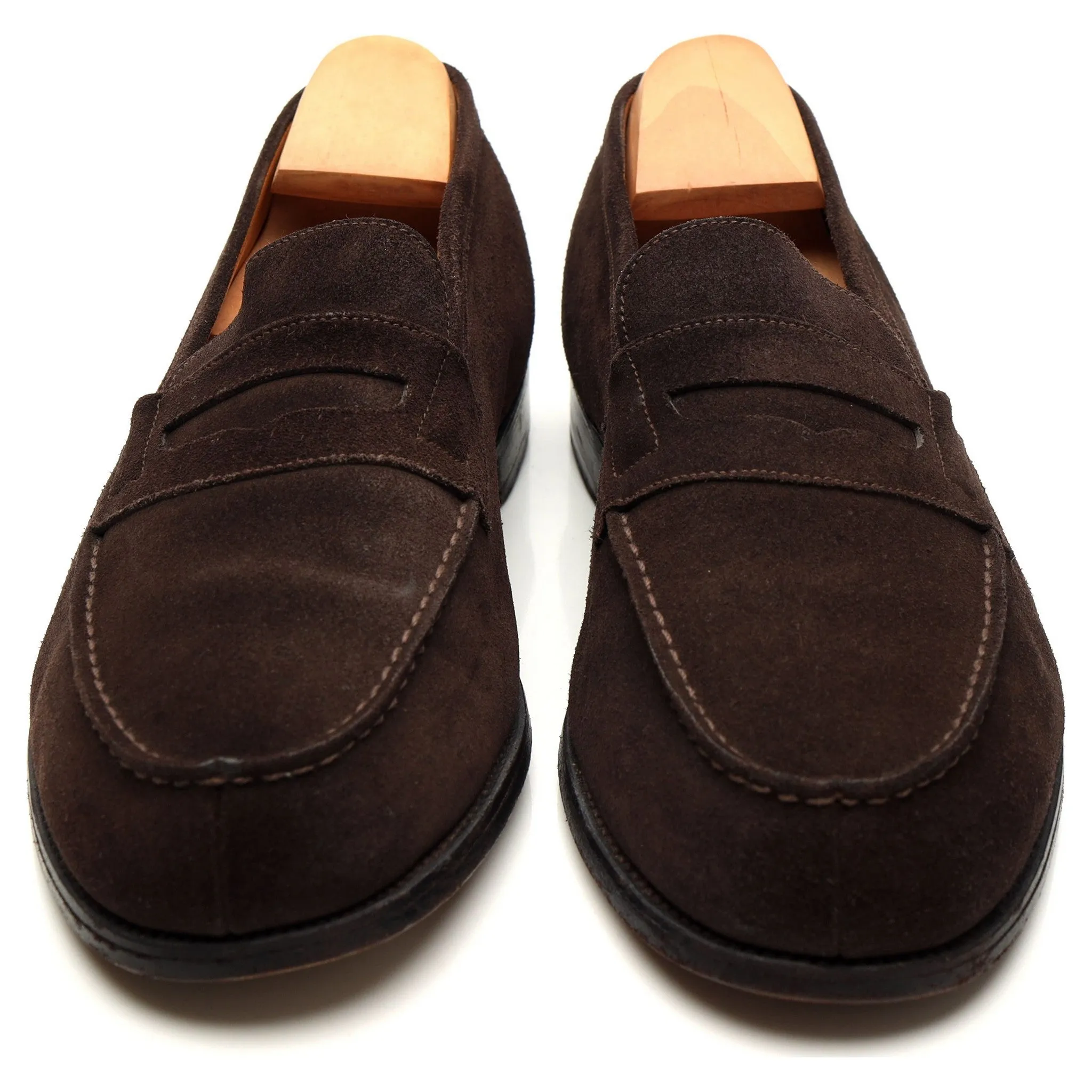 '180 Mocassin' Dark Brown Suede Loafers 9.5 E UK 10.5