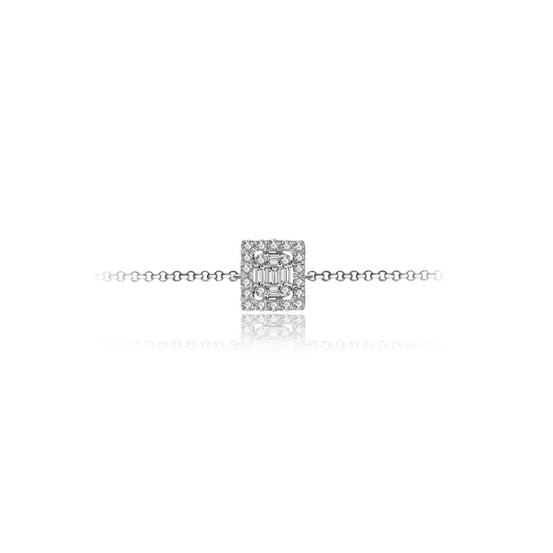 18k Gold Square-Shaped Adjustable Diamond Bracelet
