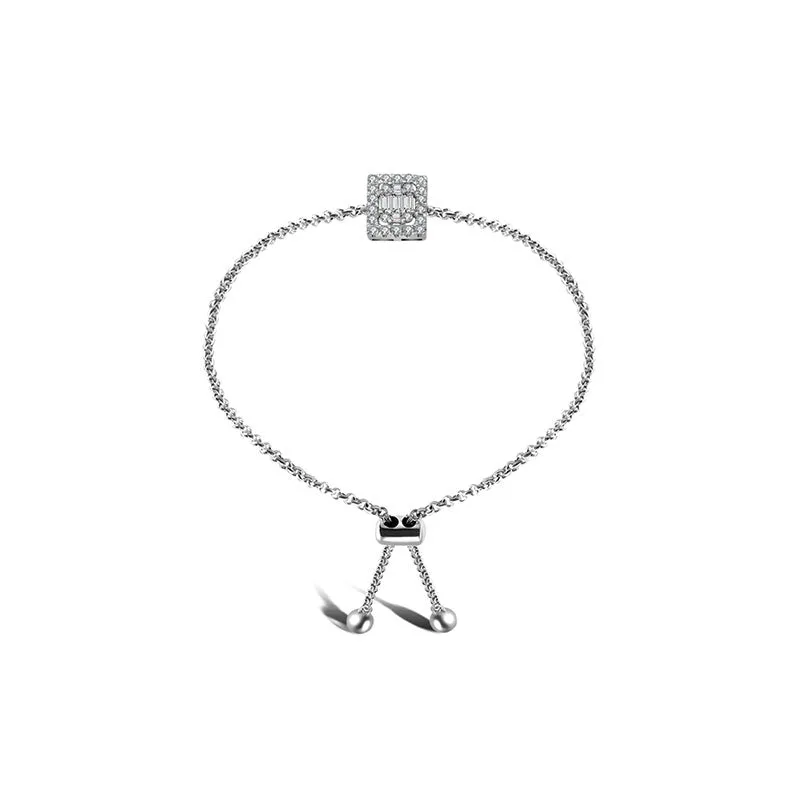 18k Gold Square-Shaped Adjustable Diamond Bracelet
