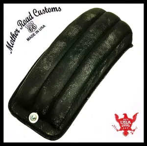 2010-2022 Harley Sportster Seat Passenger Black Distress Leather Tuck Roll P-Pad