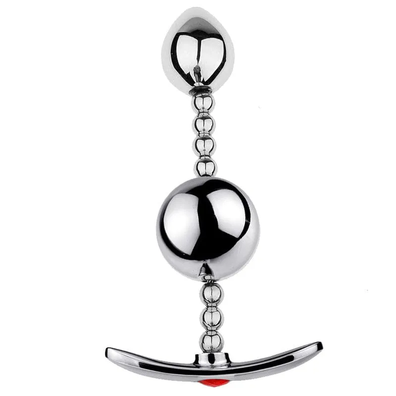 2485M    Flexible Double Ball Steel Butt Plug