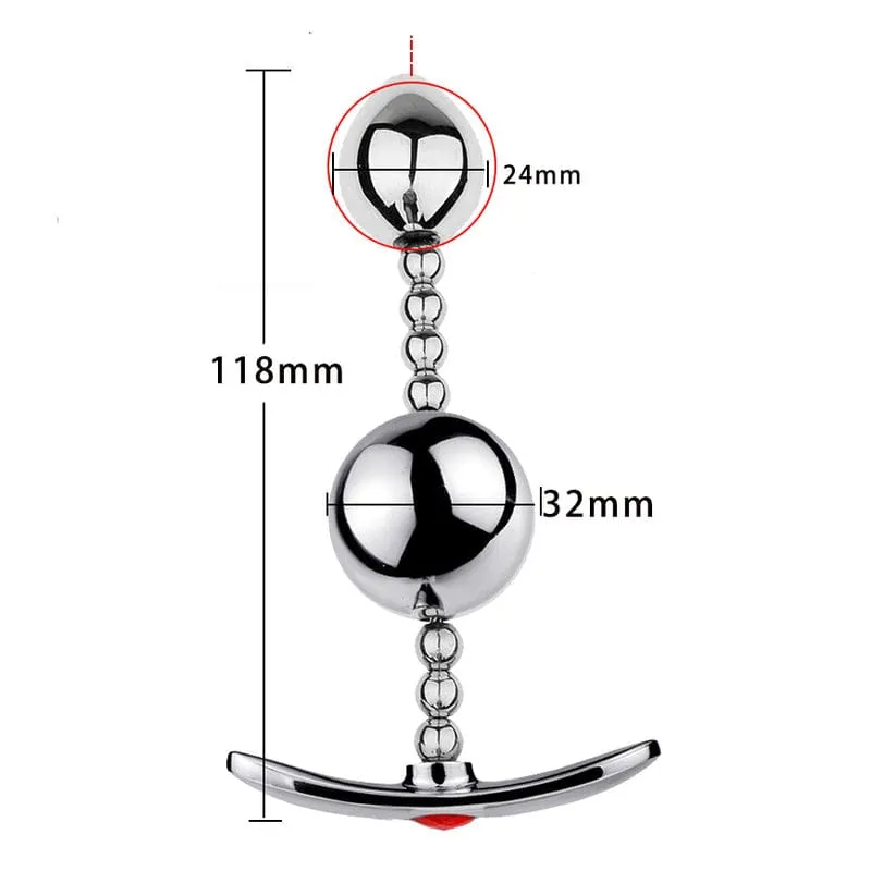 2485M    Flexible Double Ball Steel Butt Plug