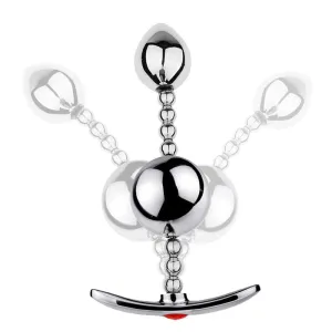 2485M    Flexible Double Ball Steel Butt Plug