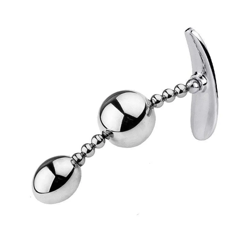 2485M    Flexible Double Ball Steel Butt Plug