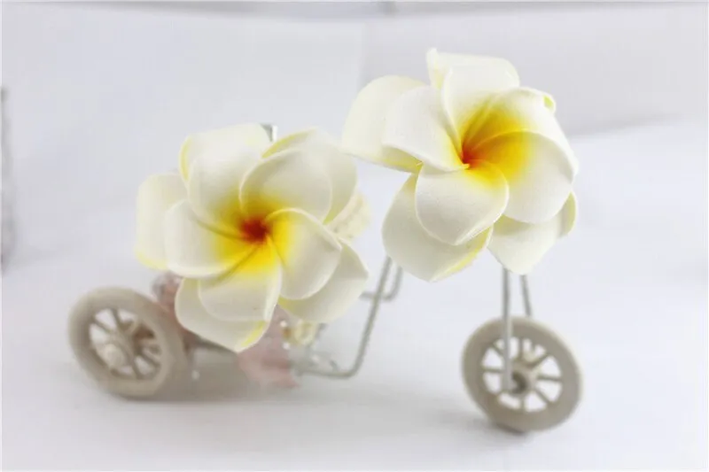 3 PC Double Layer Plumeria Hair Clip Set, White Hawaii Flower Hairclips, Floral Beach Hairpin Headpiece