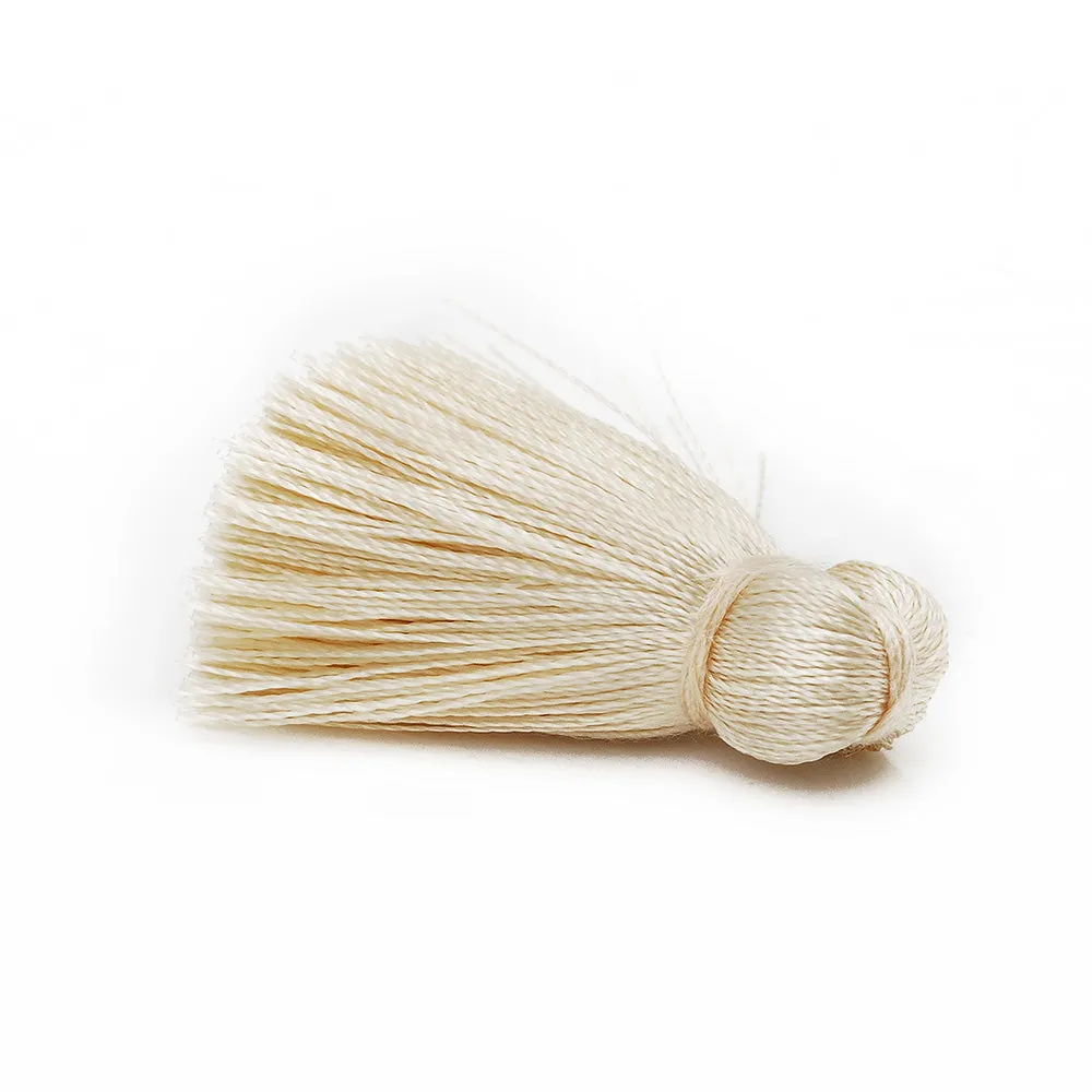 3cm Silky Tassels,Beige Fashion Mala Necklace Tassels, Handmade Jewelry Tassels, 20pcs/lot