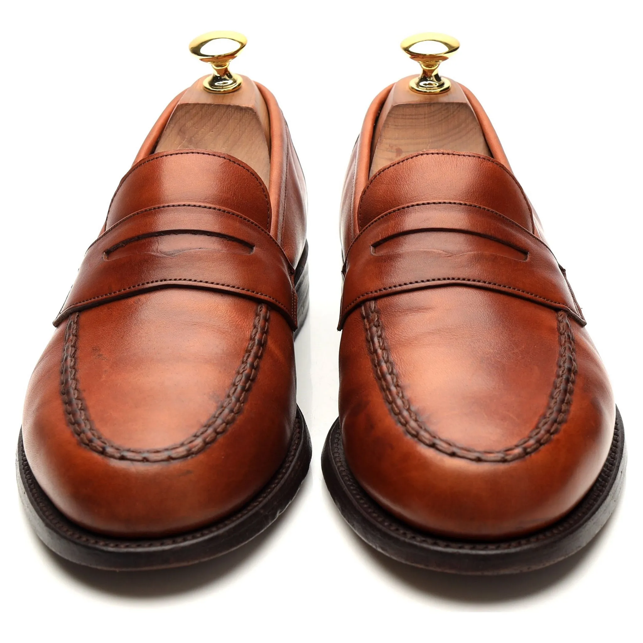 '8459FW04' Tan Brown Leather Loafers UK 6.5 F