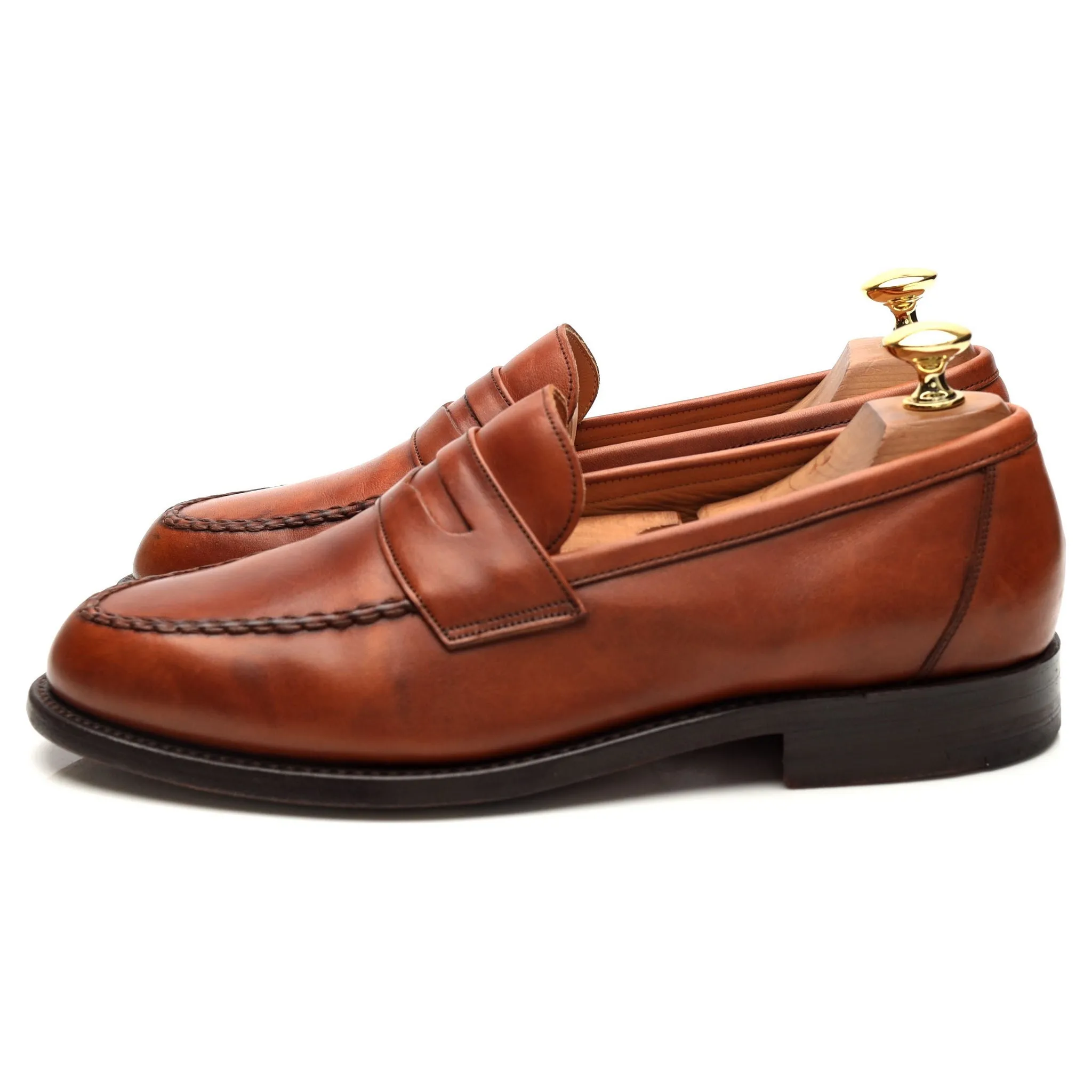 '8459FW04' Tan Brown Leather Loafers UK 6.5 F