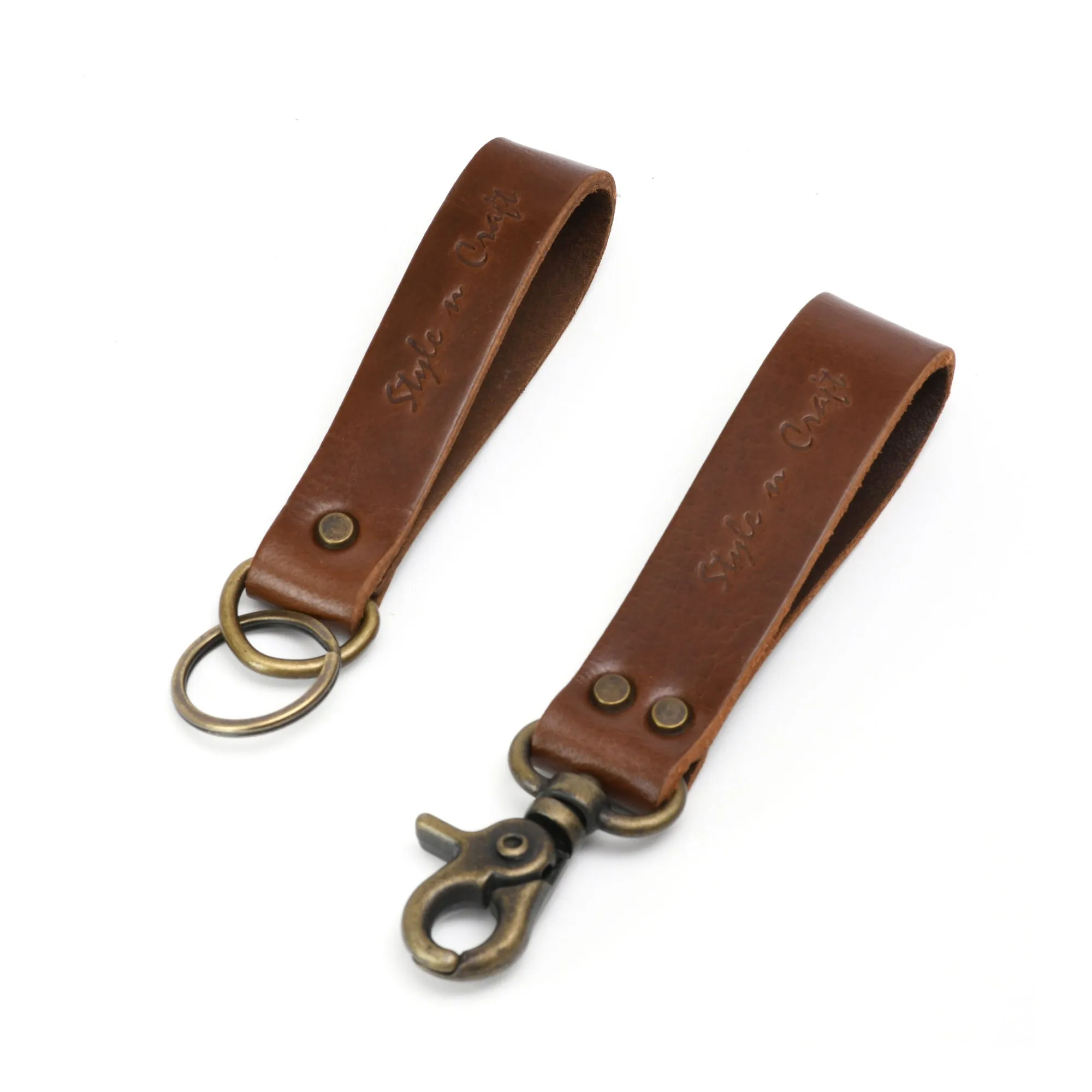 98203 - Snap Loop & Key Ring Combination in Heavy Top Grain Leather