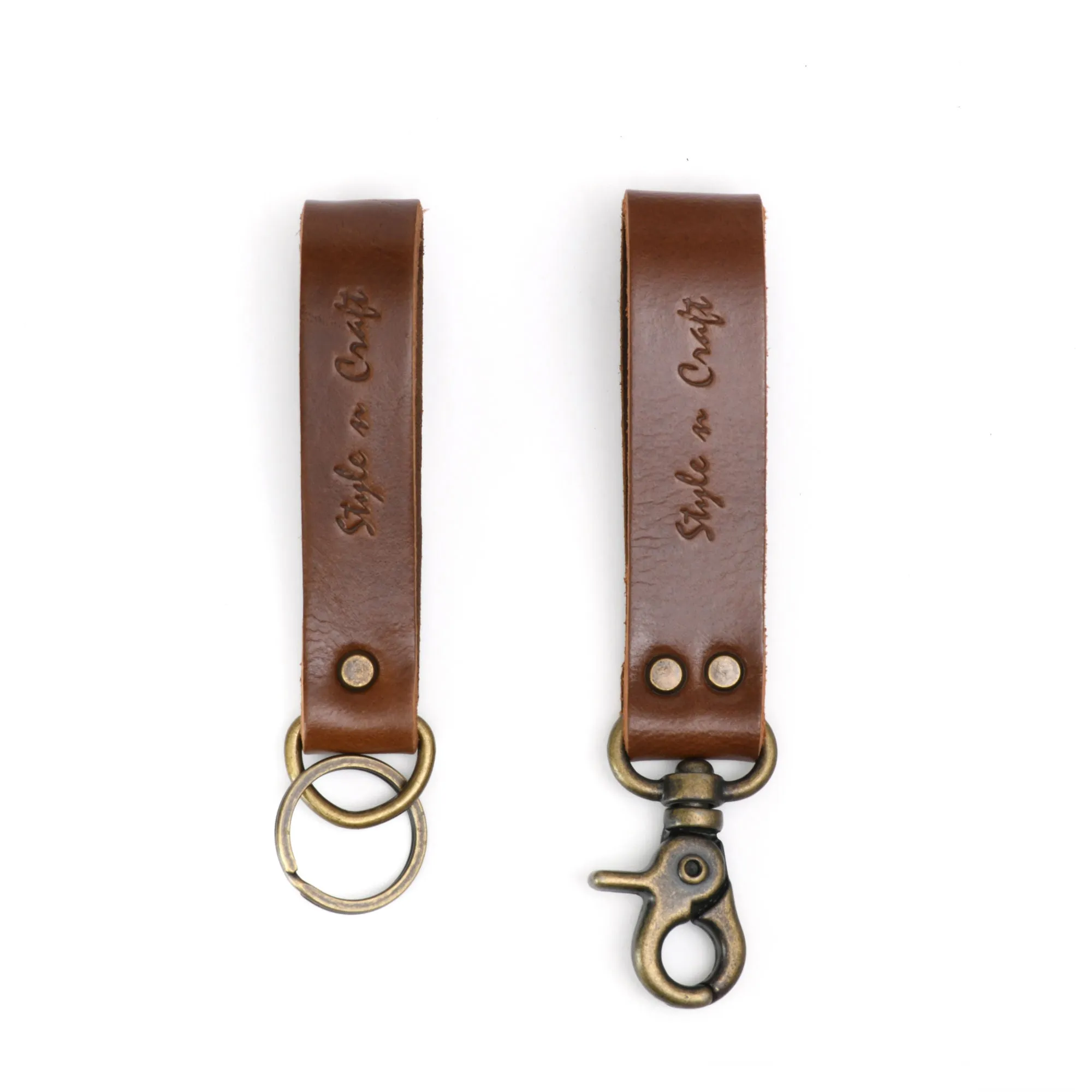 98203 - Snap Loop & Key Ring Combination in Heavy Top Grain Leather