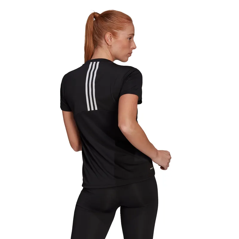 Adidas Womens Aeroready Designed 2 Move 3-Stripe Tee
