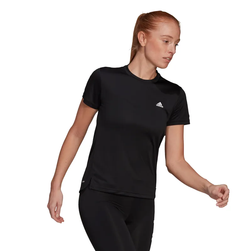 Adidas Womens Aeroready Designed 2 Move 3-Stripe Tee
