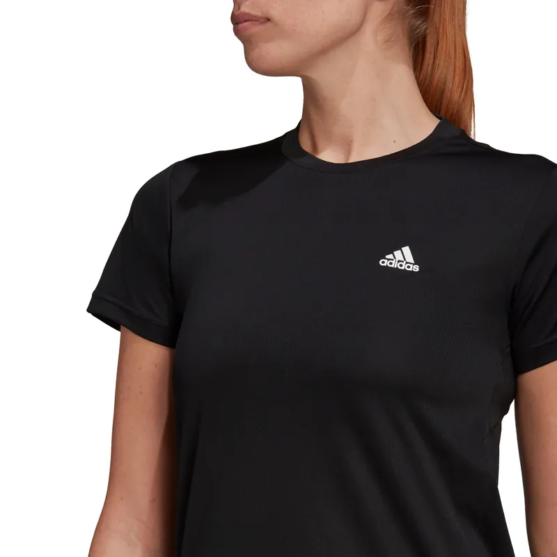 Adidas Womens Aeroready Designed 2 Move 3-Stripe Tee