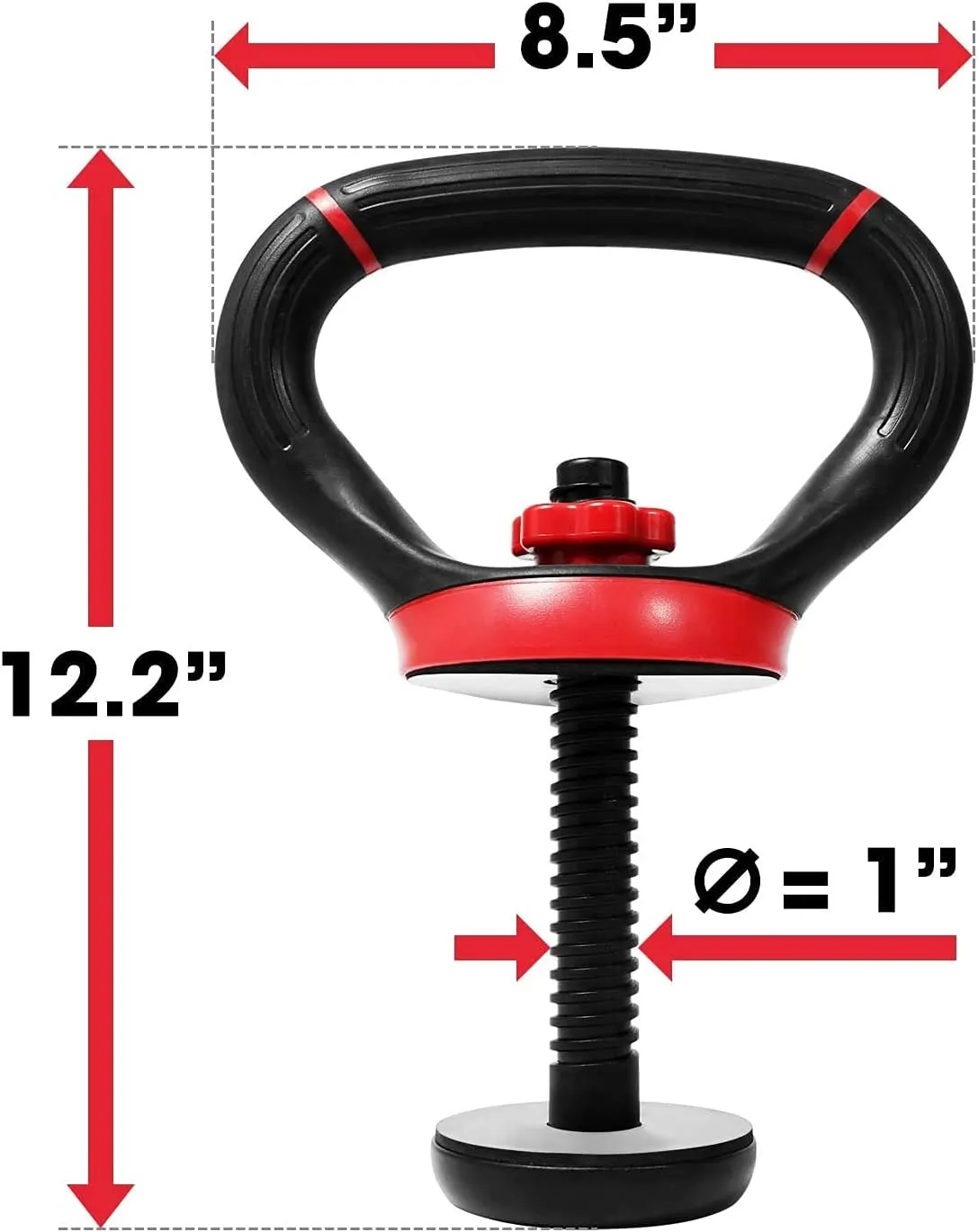 Adjustable Kettlebell Handle, Red Color, Pair