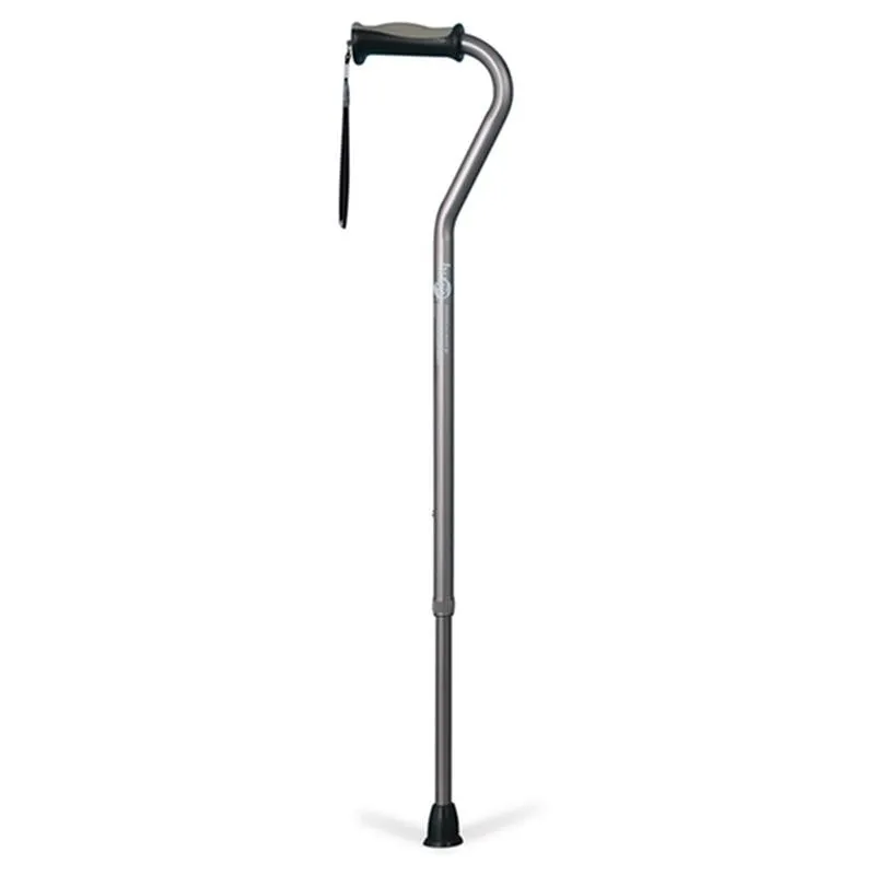 Adjustable Offset Handle Cane with Reflective Strap - 1 Each