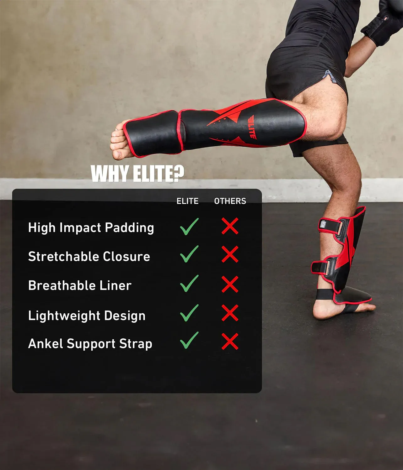 Adults' Star Red Training Shin Guards