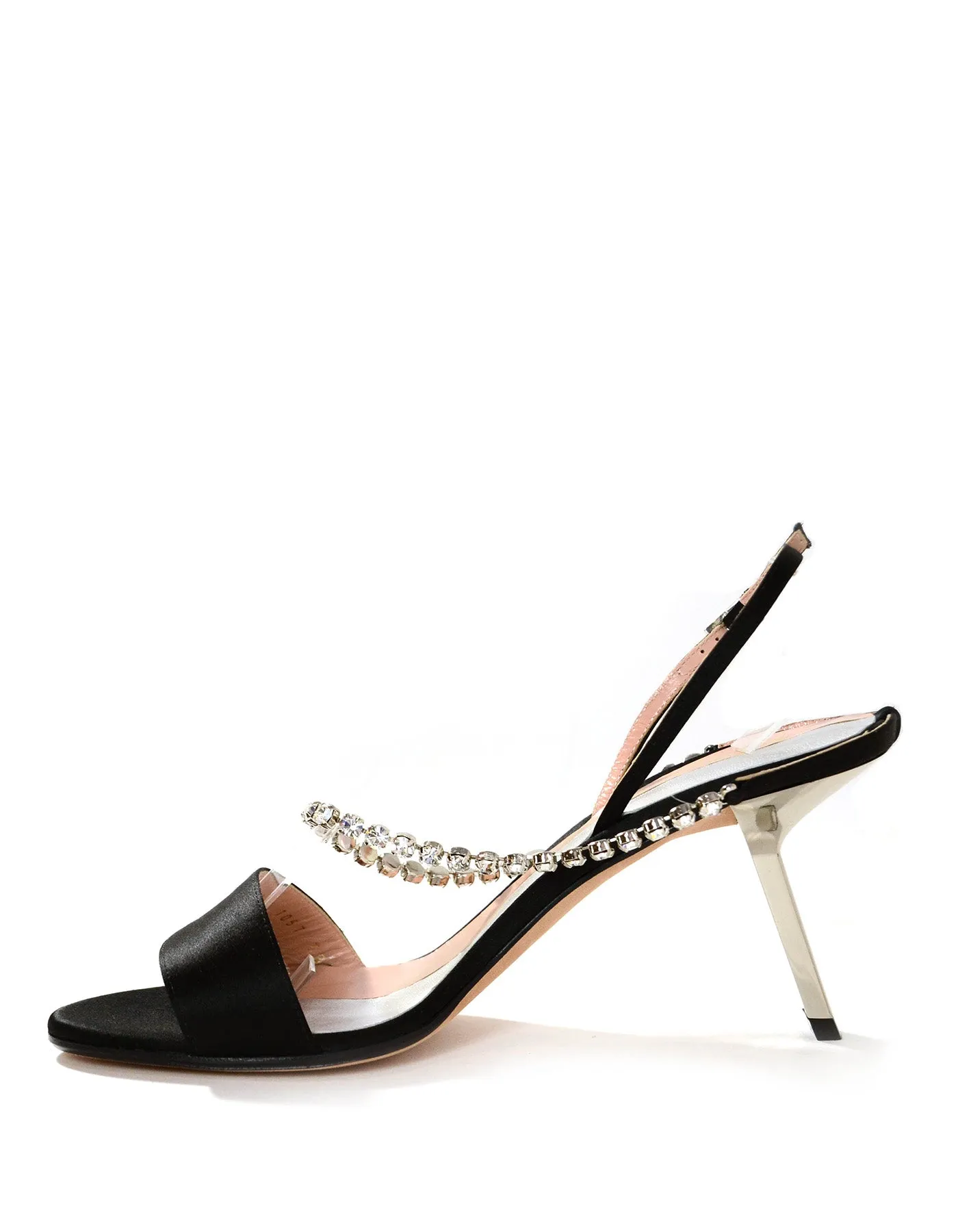 Alchimia di Ballin Black Satin Pethia 80 Sandals sz 38.5