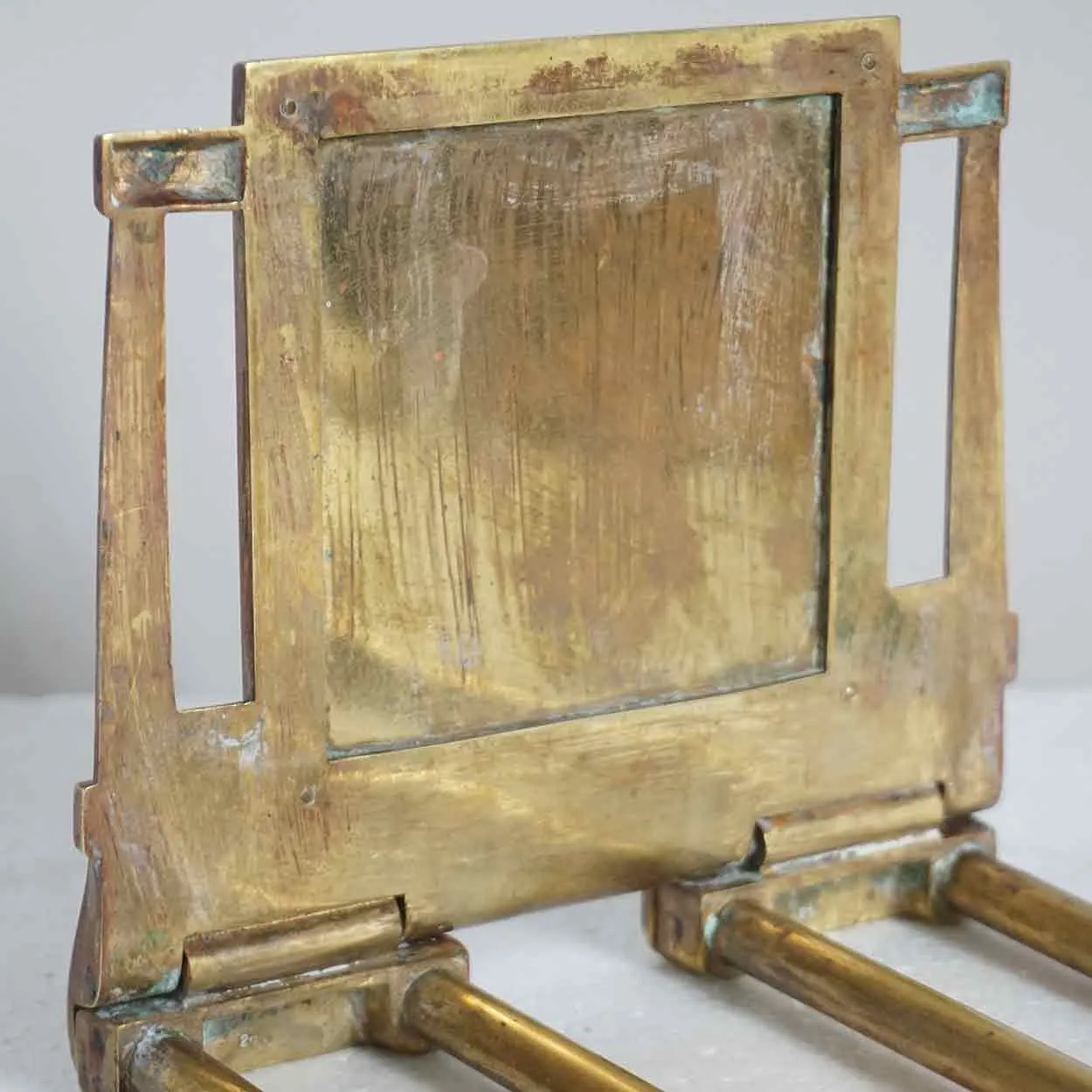 American H. L. Judd Company Brass and Wood Native American Indian Chief Folding Book Slide