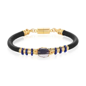 Amethyst Single Leather Bracelet