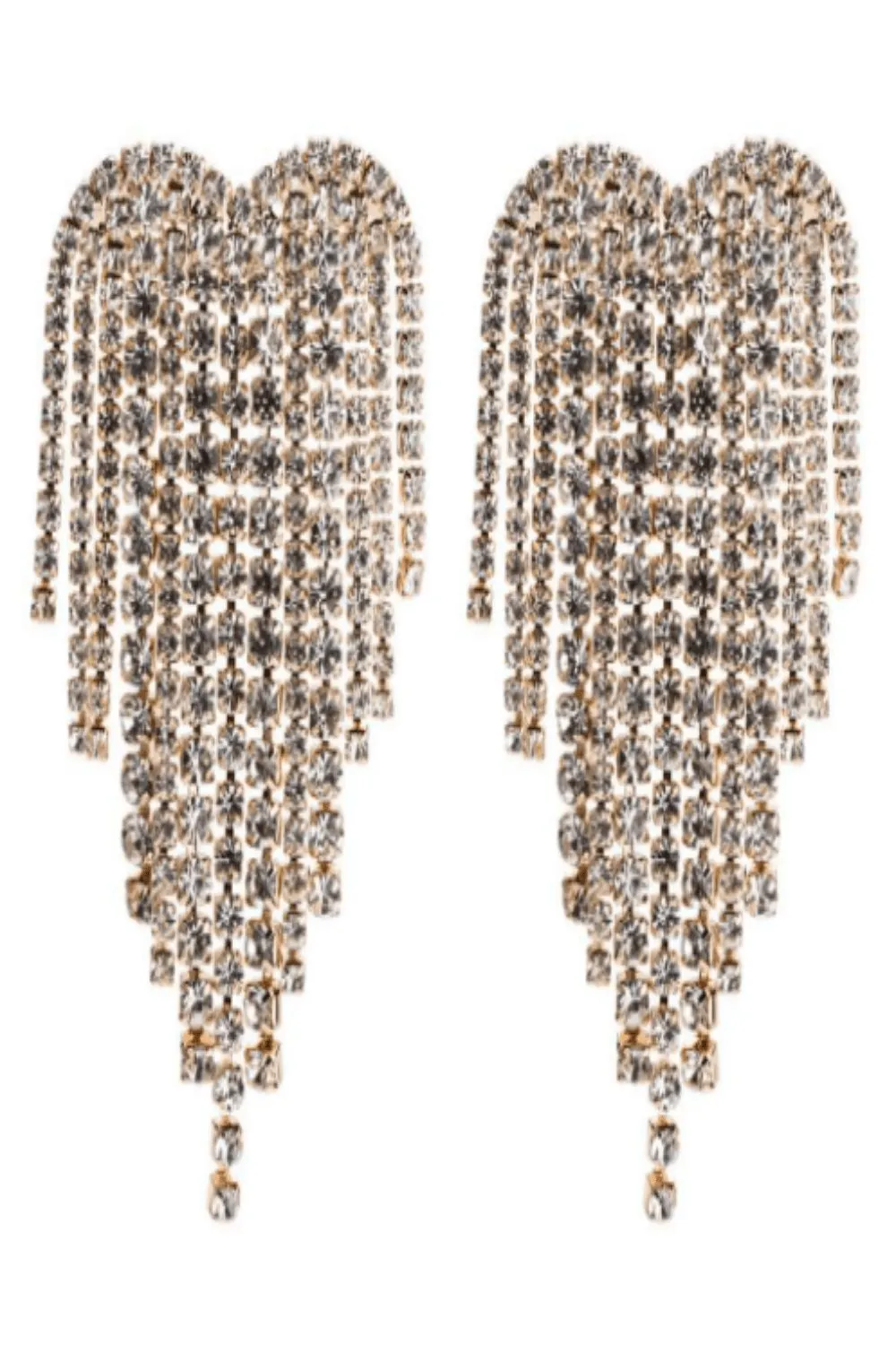 Angel Heart Rhinestone Drop Earrings
