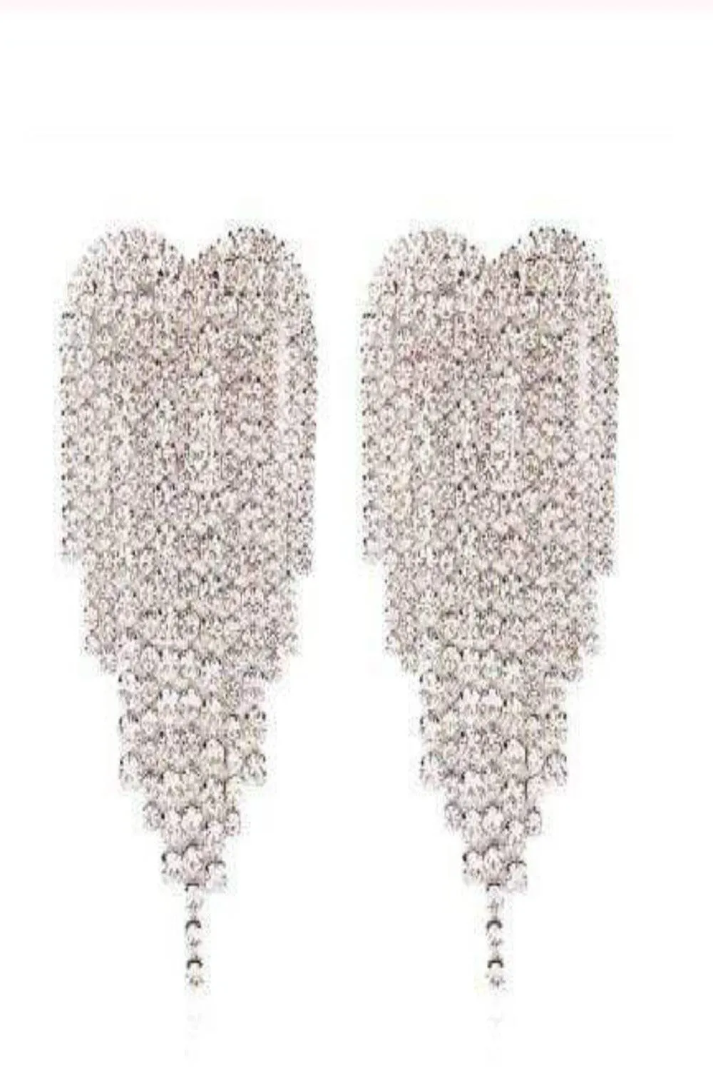 Angel Heart Rhinestone Drop Earrings