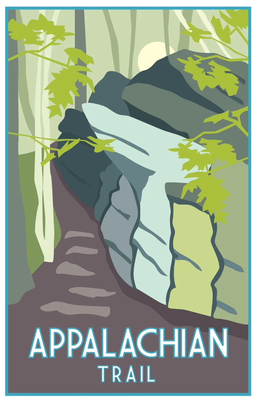 Appalachian Trail Summer Nature Travel Print 11 x17 and 20 x 30