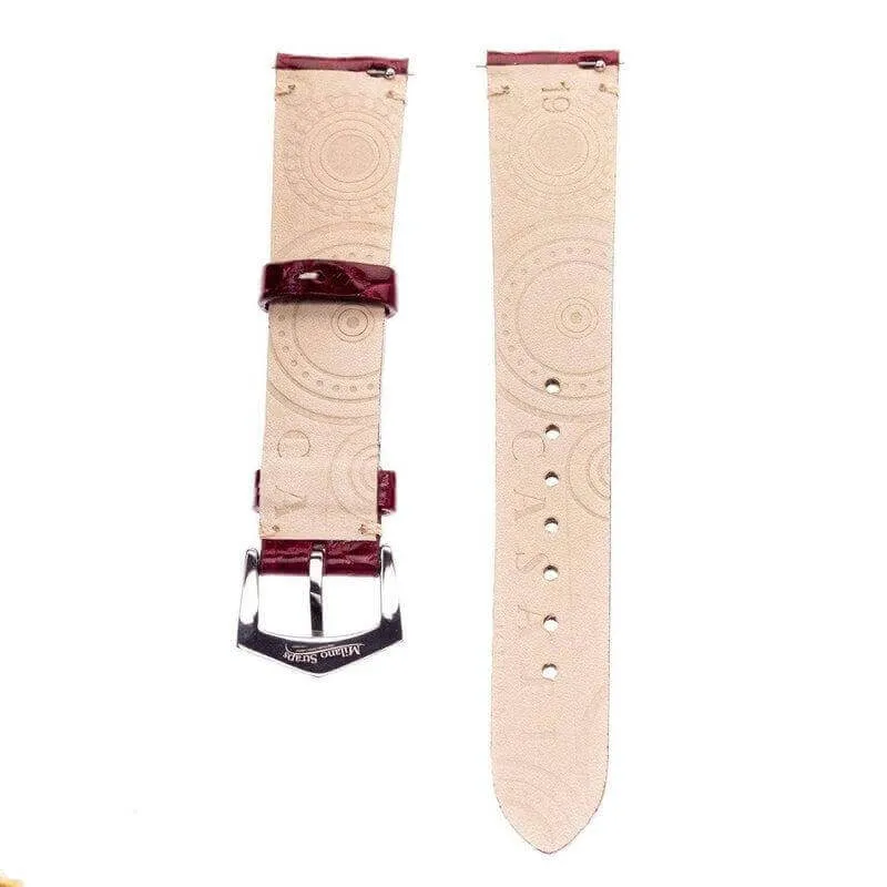 Apple Watch Leather Band ™ Burgundy Millennium  Alligator Minimal Stitches