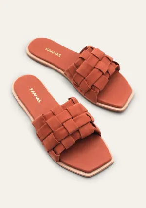 belinha basketweave allover leather slide