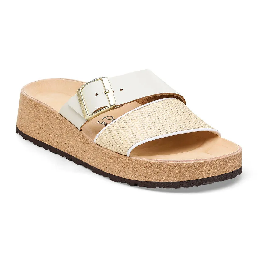 BIRKENSTOCK- ALMINA NATURAL LEATHER/ SYNTHETICS SANDAL