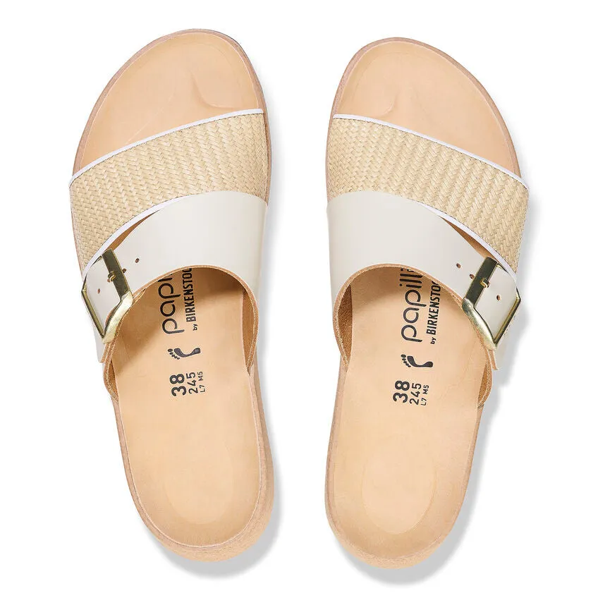 BIRKENSTOCK- ALMINA NATURAL LEATHER/ SYNTHETICS SANDAL