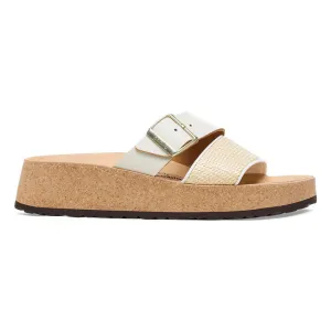 BIRKENSTOCK- ALMINA NATURAL LEATHER/ SYNTHETICS SANDAL