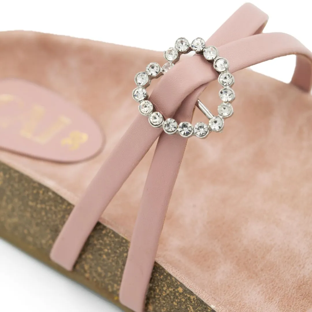 Blushing Strapped Embellished Slider