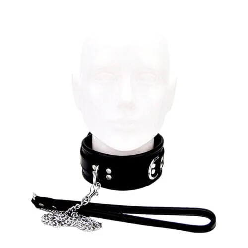 BOUND Leather Collar with Padded Comfort & Padlockable Buckle - 3 D-Rings