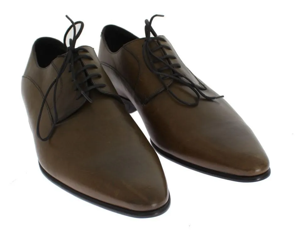 Brown Leather Dress Lace Up Formal Shoes