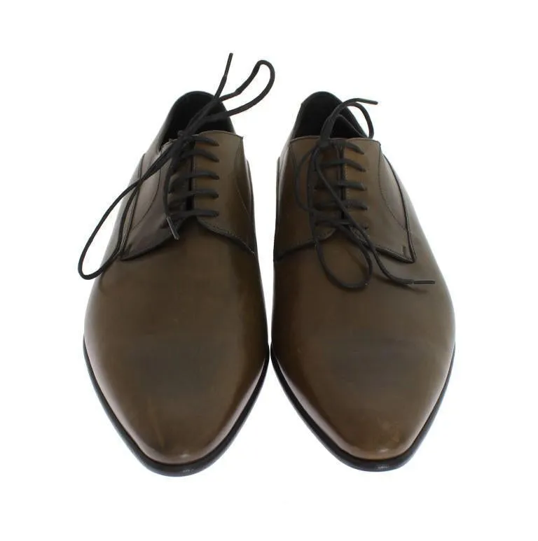 Brown Leather Dress Lace Up Formal Shoes
