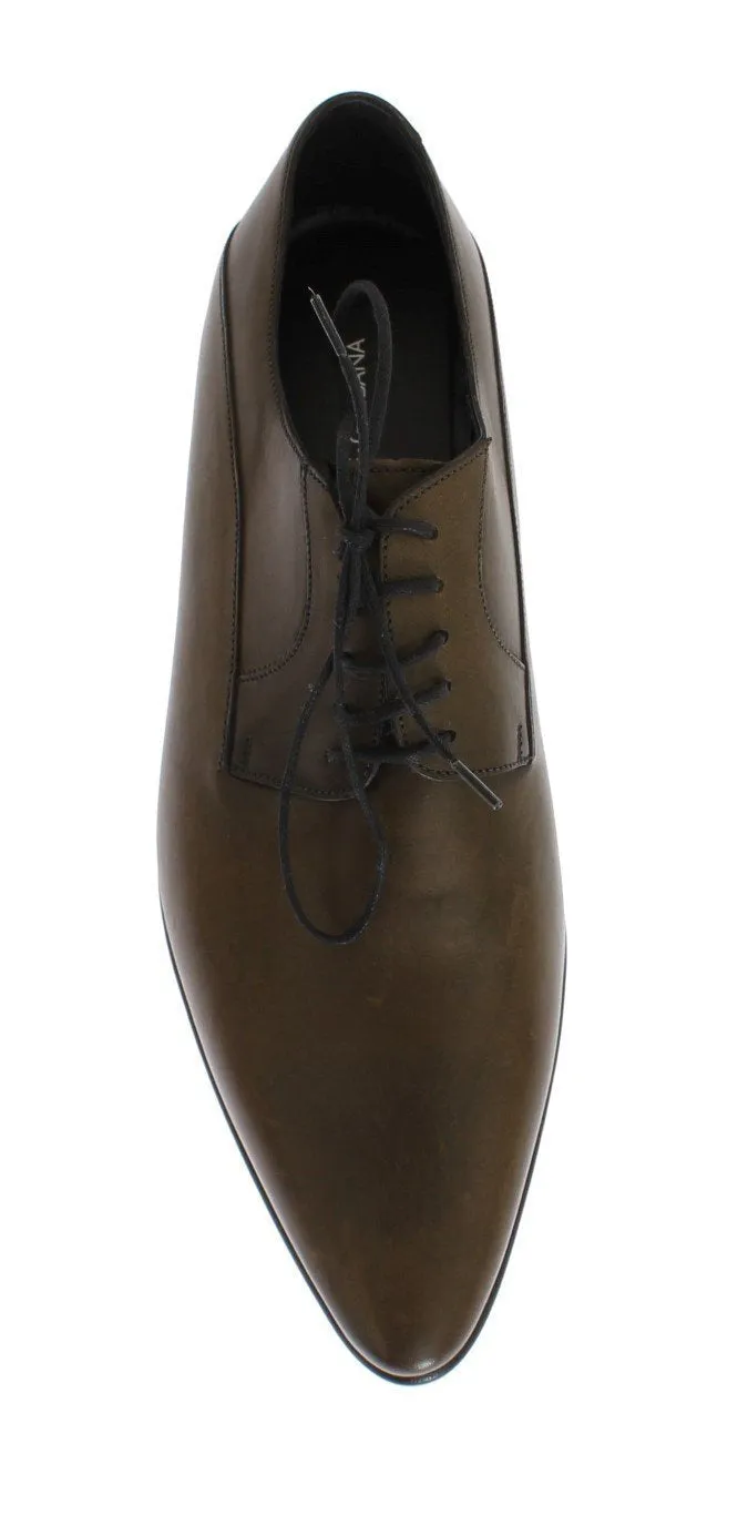 Brown Leather Dress Lace Up Formal Shoes