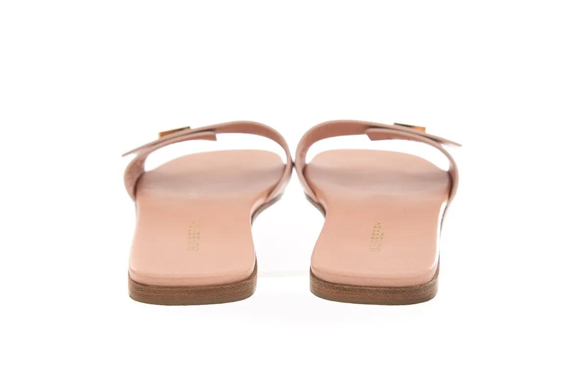 Burberry Sloane Pink Leather Slides SZ 38.5