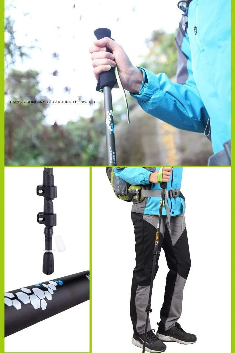 Carbon Fiber Trekking Pole Adjustable Walking Stick