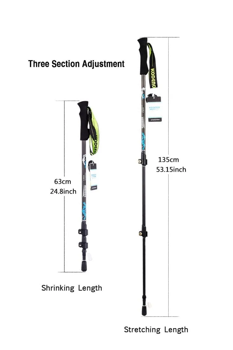 Carbon Fiber Trekking Pole Adjustable Walking Stick