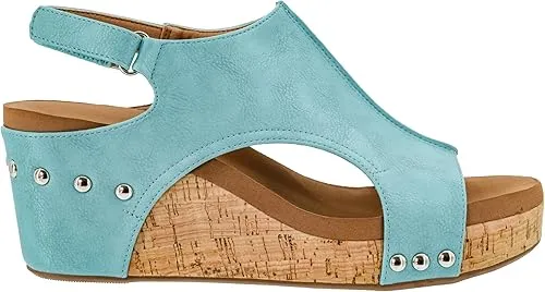 Carley Teal Wedge