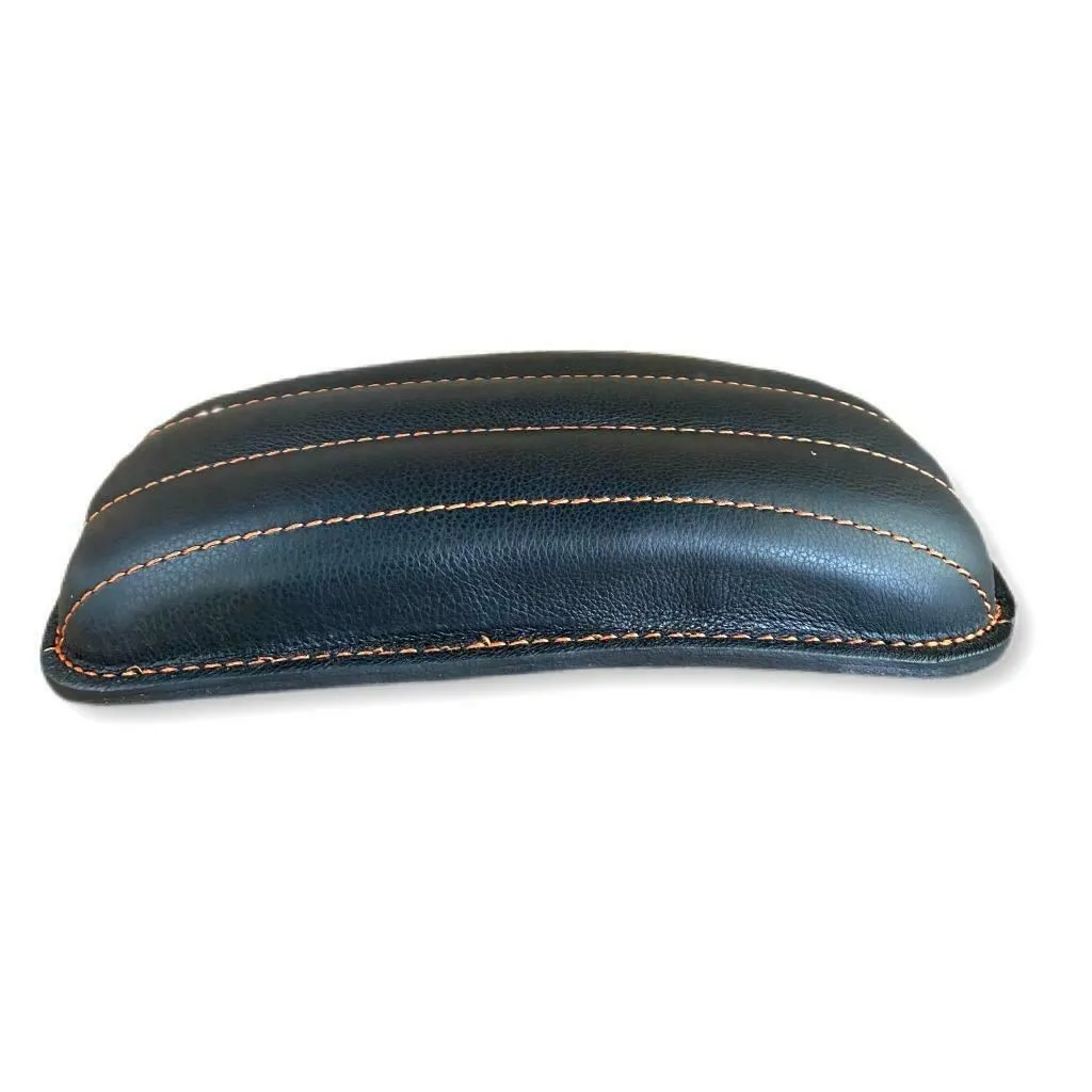 Chopper Harley Sportster Bobber 5x10 Tuck Roll Black Leather Orange Stitching P-Pad Seat