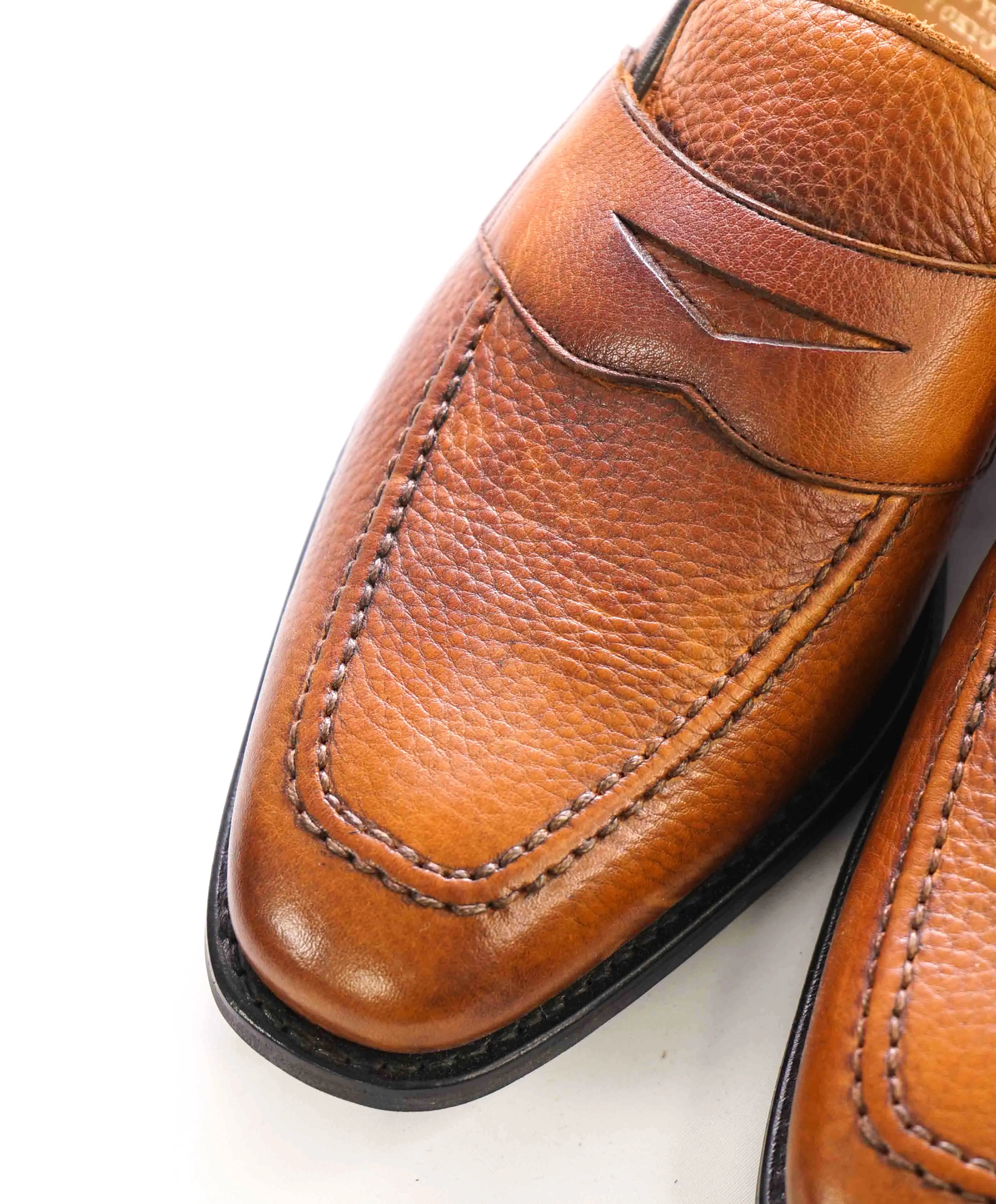 CHURCH'S - “Corley" Hand Patina Supple Leather Cognac Penny Loafers - 8.5 (7.5)