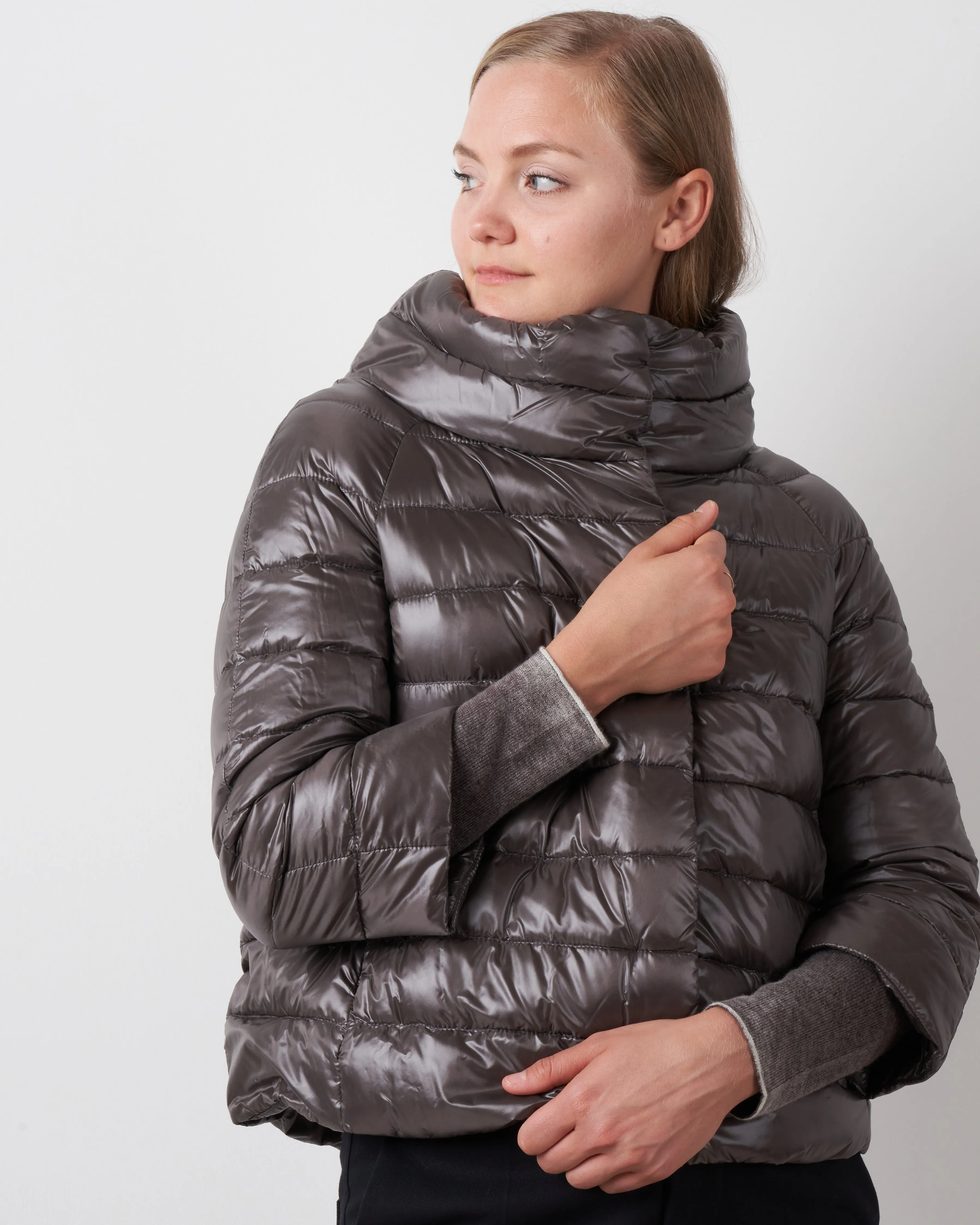 classic nylon 3/4 bolero - charcoal
