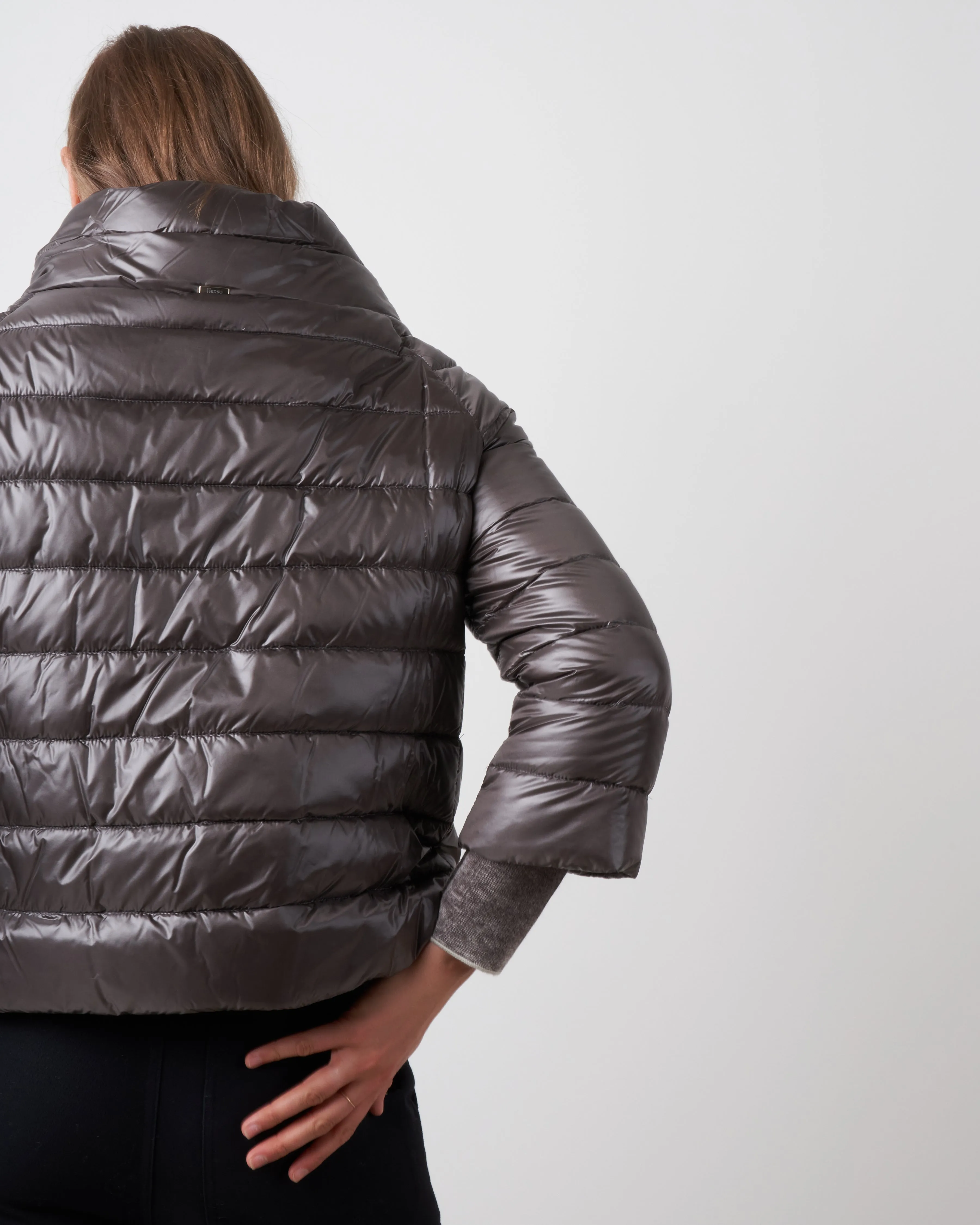 classic nylon 3/4 bolero - charcoal