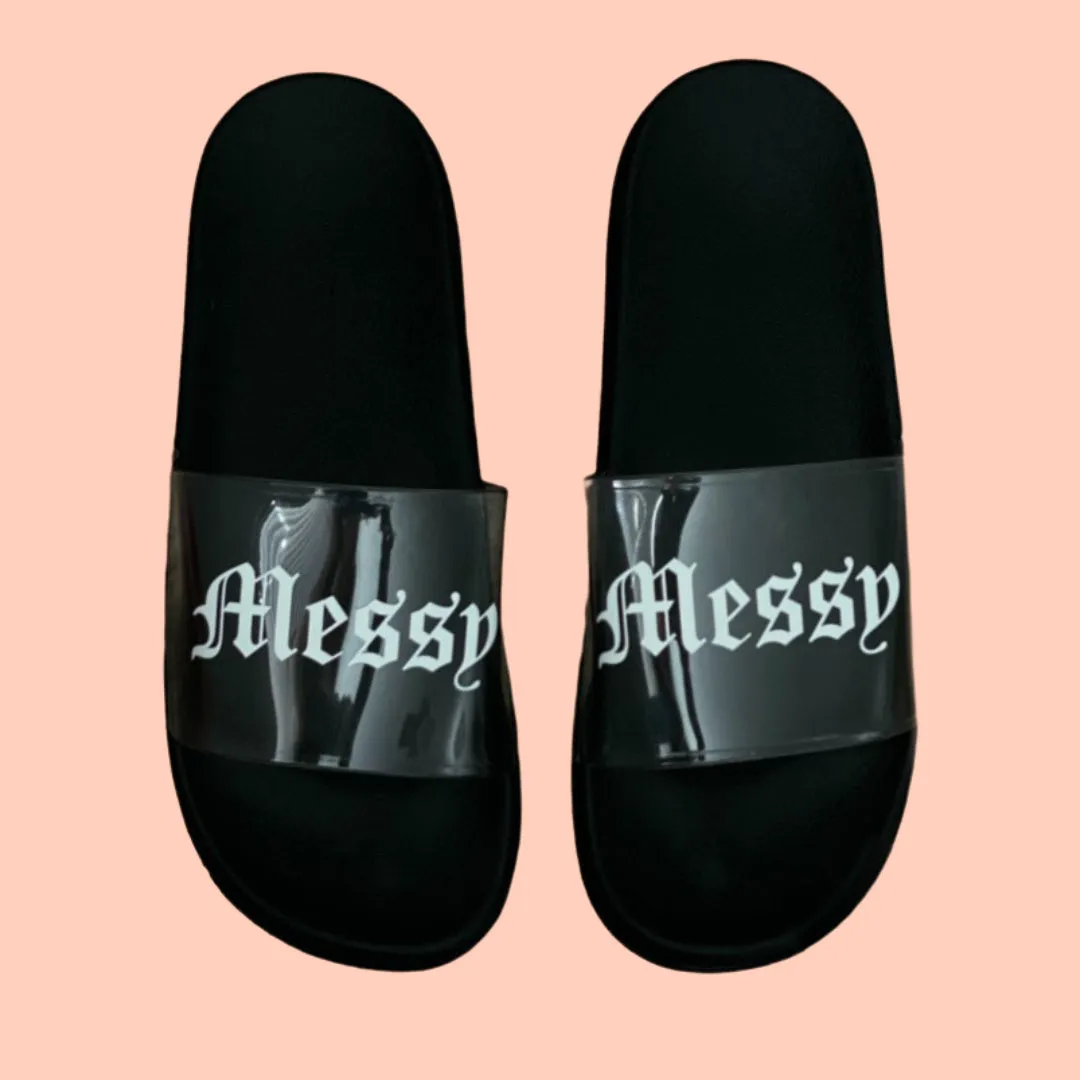 Clear Black Messy Slides