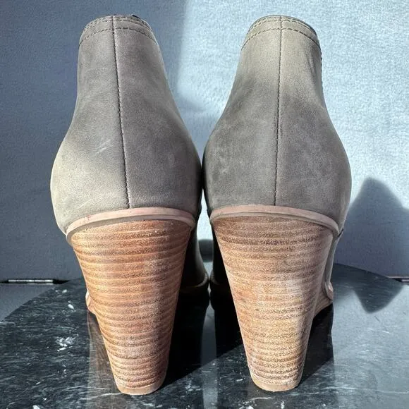 Cole Haan Balthasar Nubuck Wedge Heel Bootie In Greystone Women’s Size 8.5B US